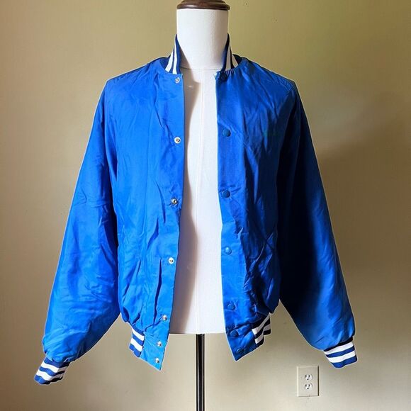 Vintage 80s Don Alleson Athletic Coach Jacket Royal Blue Wrestling CNS Northstar - Picture 3 of 11